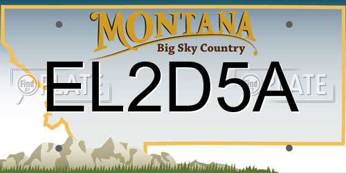 EL2D5A Montana License Plate