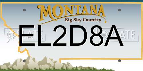 EL2D8A Montana License Plate