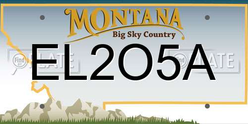 EL2O5A Montana License Plate