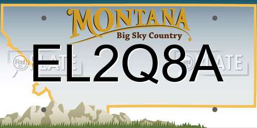 EL2Q8A Montana License Plate