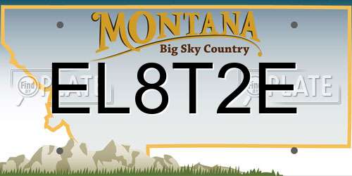 EL8T2E Montana License Plate