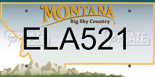 ELA521 Montana License Plate