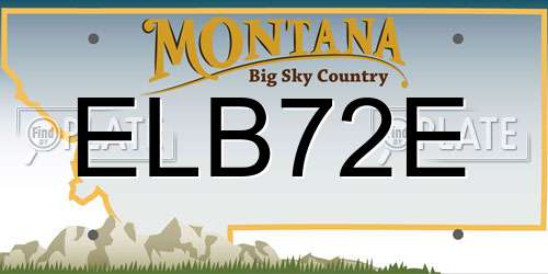 ELB72E Montana License Plate