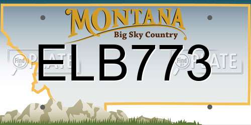 ELB773 Montana License Plate