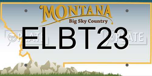 ELBT23 Montana License Plate