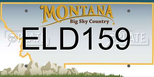 ELD159 Montana License Plate