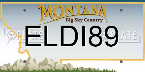 ELDI89 Montana License Plate