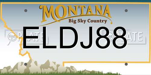 ELDJ88 Montana License Plate