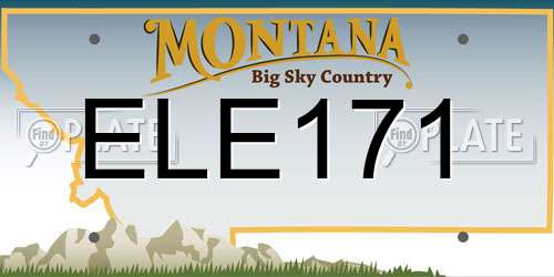 ELE171 Montana License Plate