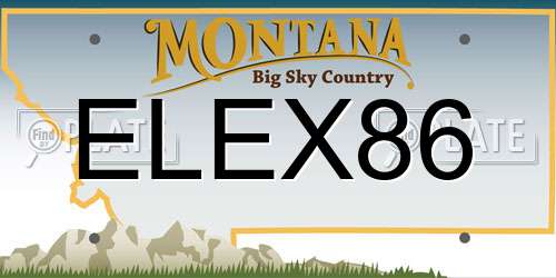 ELEX86 Montana License Plate
