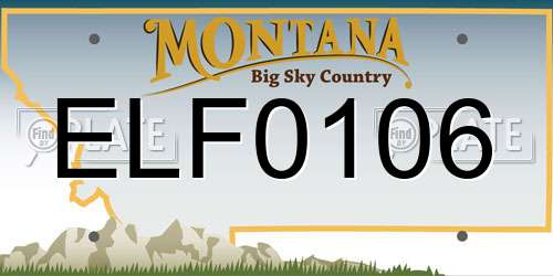 ELF0106 Montana License Plate