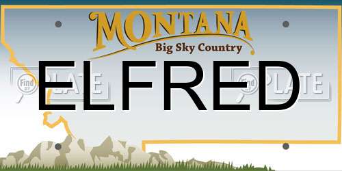 ELFRED Montana License Plate