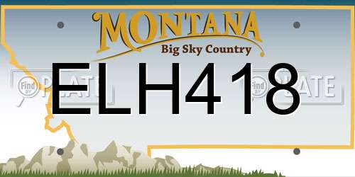 ELH418 Montana License Plate