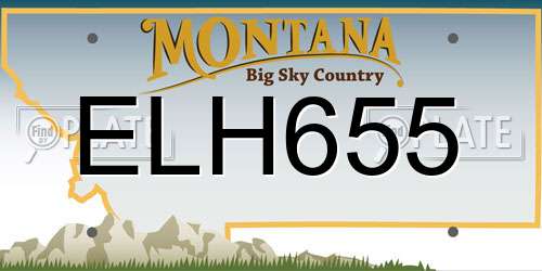 ELH655 Montana License Plate
