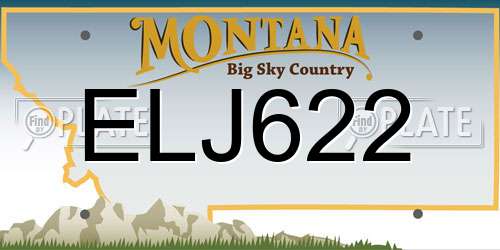 ELJ622 Montana License Plate