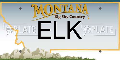 ELK Montana License Plate