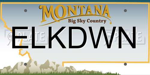 ELKDWN Montana License Plate