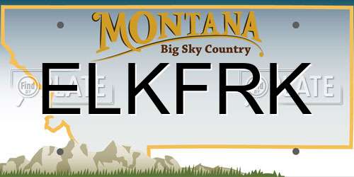ELKFRK Montana License Plate