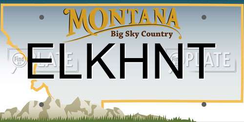 ELKHNT Montana License Plate
