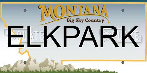 ELKPARK Montana License Plate