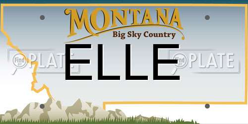 ELLE Montana License Plate