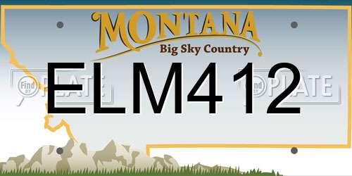 ELM412 Montana License Plate