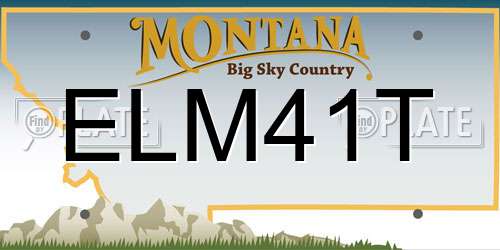 ELM41T Montana License Plate