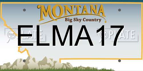 ELMA17 Montana License Plate