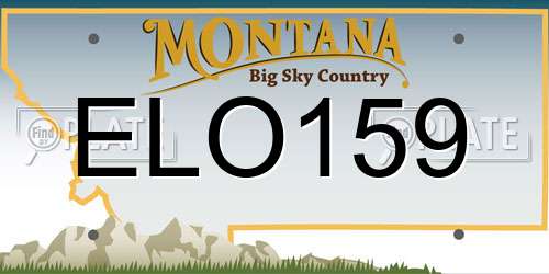 ELO159 Montana License Plate