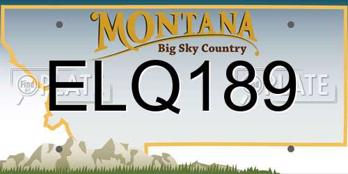 ELQ189 Montana License Plate