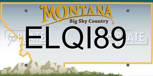 ELQI89 Montana License Plate