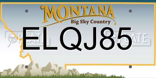 ELQJ85 Montana License Plate