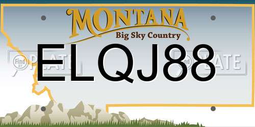 ELQJ88 Montana License Plate