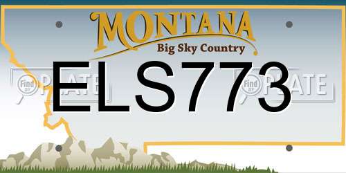 ELS773 Montana License Plate