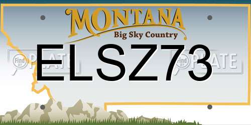 ELSZ73 Montana License Plate