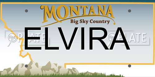 ELVIRA Montana License Plate