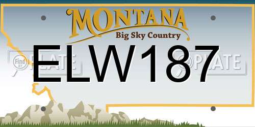 ELW187 Montana License Plate