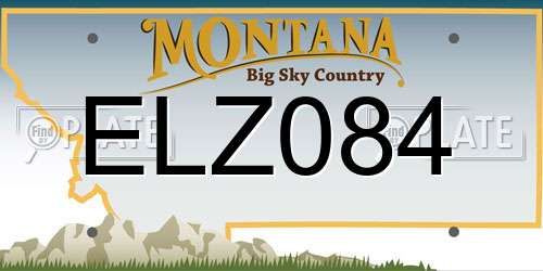ELZ084 Montana License Plate