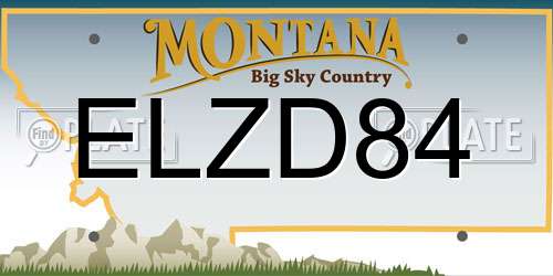 ELZD84 Montana License Plate