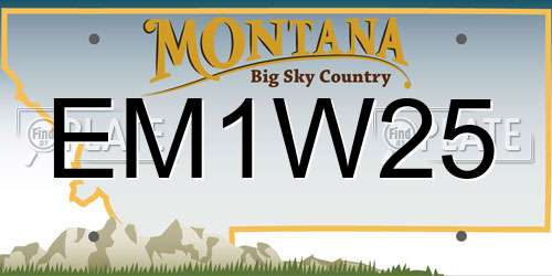 EM1W25 Montana License Plate