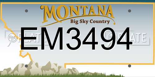 EM3494 Montana License Plate