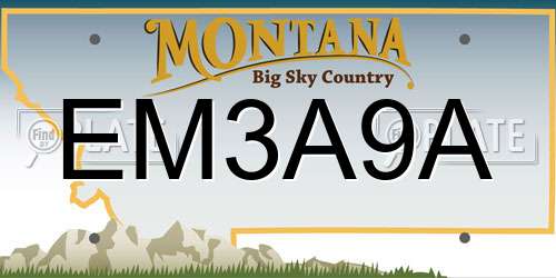 EM3A9A Montana License Plate