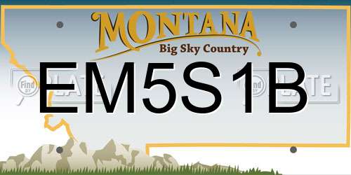 EM5S1B Montana License Plate
