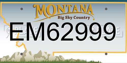 EM62999 Montana License Plate