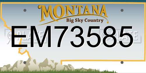 EM73585 Montana License Plate