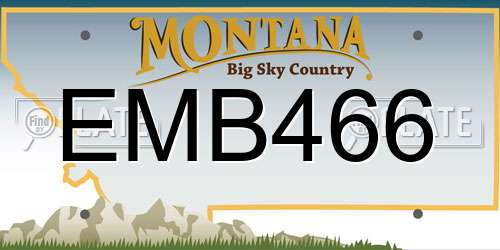 EMB466 Montana License Plate
