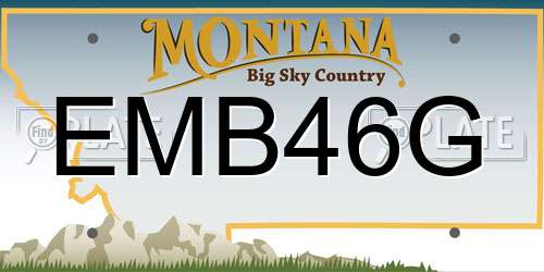 EMB46G Montana License Plate