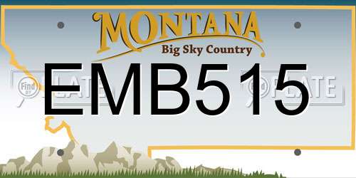 EMB515 Montana License Plate