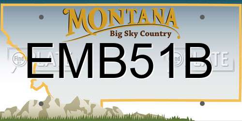 EMB51B Montana License Plate