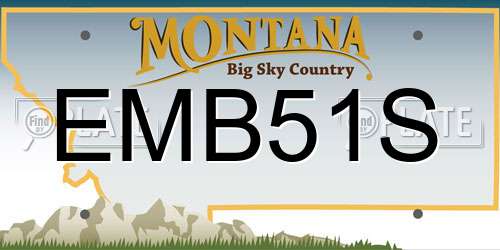 EMB51S Montana License Plate
